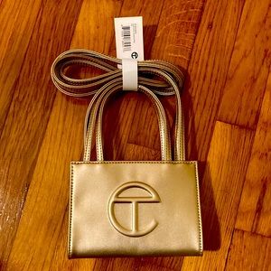 SOLD Telfar Small Gold Shopping Bag